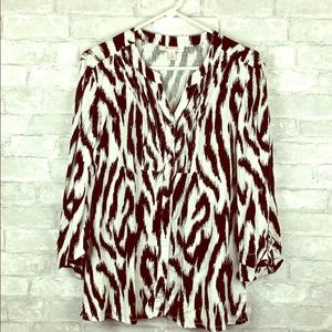 Black/White striped casual Blouse